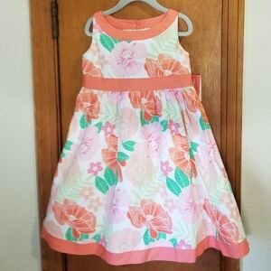 Gymboree Coral and Green Floral Dress